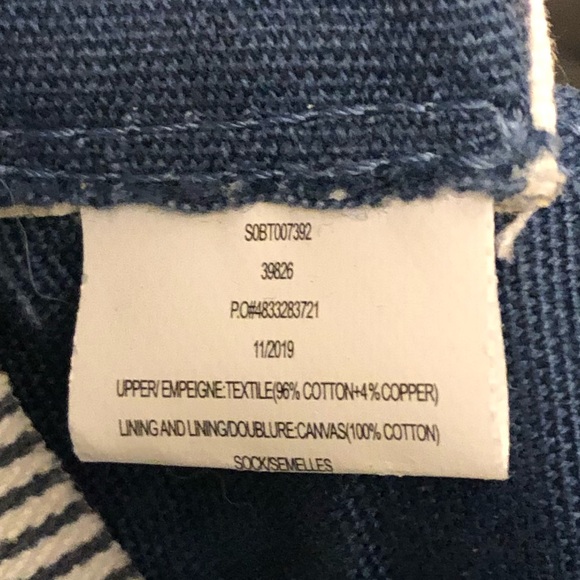 Joe Fresh 9T Denim Striped Velcro Boat Shoes - Picture 3 of 13